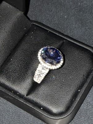 Blue Sapphire Ring With Crystal Gemstones Size 7 - Thumbnail 2