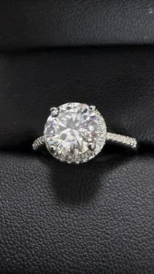 2 Ct Platinum Setting Lab Created Diamond Setting Size 8 Ring - Thumbnail 2
