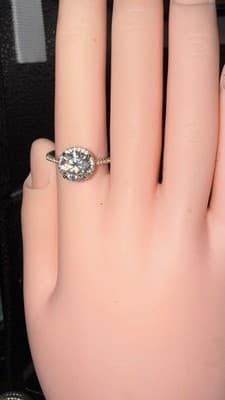 2 Ct Platinum Setting Lab Created Diamond Setting Size 8 Ring - Thumbnail 5