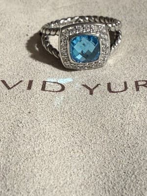 Davis Yurman Petite Blue Topaz Ring Size 7 - Thumbnail 2