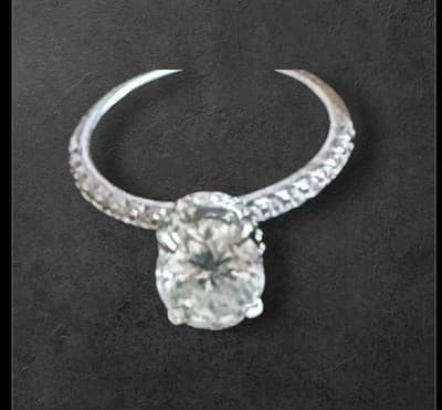 2.0 Lab Created Diamond Ring 14 Kt Gold White Good Size 7 - Thumbnail 4