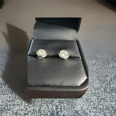 14 Kt White Gold Lab Grown Diamond Earrings - Thumbnail 4