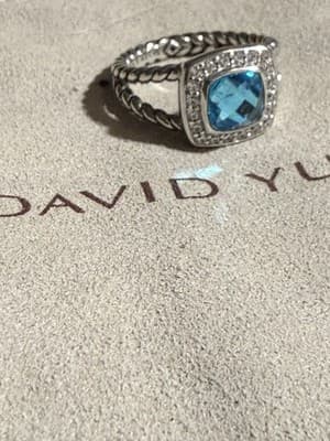 Davis Yurman Petite Blue Topaz Ring Size 7 - Thumbnail 3