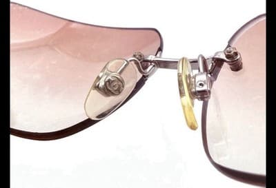 Chanel Pink Rhinestone Sunglasses 4017d Comes With Case Excellent Condition - Thumbnail 11