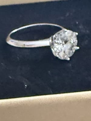 Lab Created Diamond Ring 2 Ct Solitaire Ring Engagement 14 Kt White Gold - Thumbnail 5