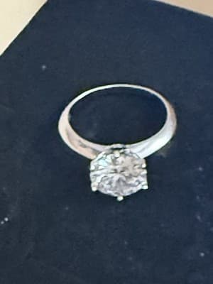 Lab Created Diamond Ring 2 Ct Solitaire Ring Engagement 14 Kt White Gold - Thumbnail 4
