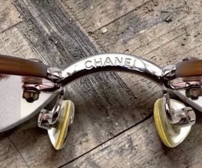 Chanel Pink Rhinestone Sunglasses 4017d Comes With Case Excellent Condition - Thumbnail 9