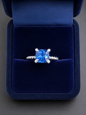 Blue Topaz And Sterling Silver Size 7 Ring - Thumbnail 4