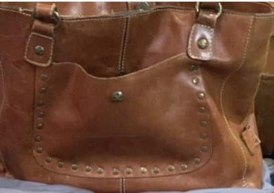 Patricia Nash Benvenuto Large Leather Tote Shoulder Bag Soft Caramel Brown - Thumbnail 3