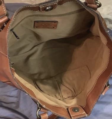 Patricia Nash Benvenuto Large Leather Tote Shoulder Bag Soft Caramel Brown - Thumbnail 6