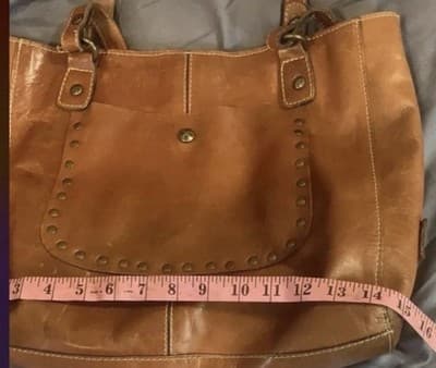 Patricia Nash Benvenuto Large Leather Tote Shoulder Bag Soft Caramel Brown - Thumbnail 2