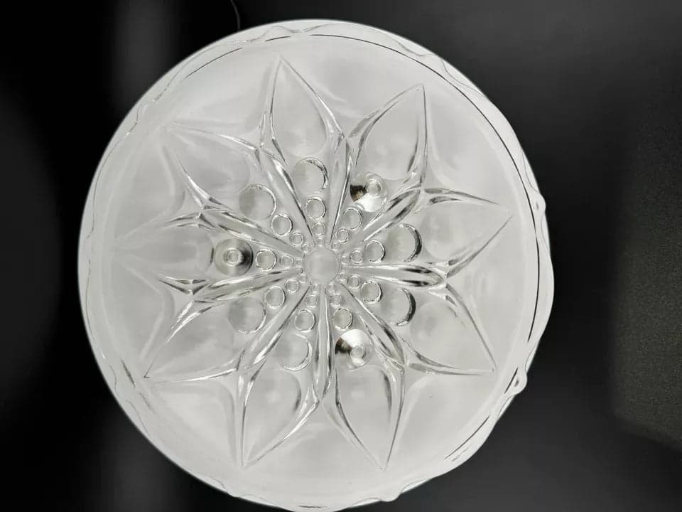 Vintage Anchor Hocking "TEARDROPS & DOTS 920" Clear Glass Footed Bowl - Thumbnail 3