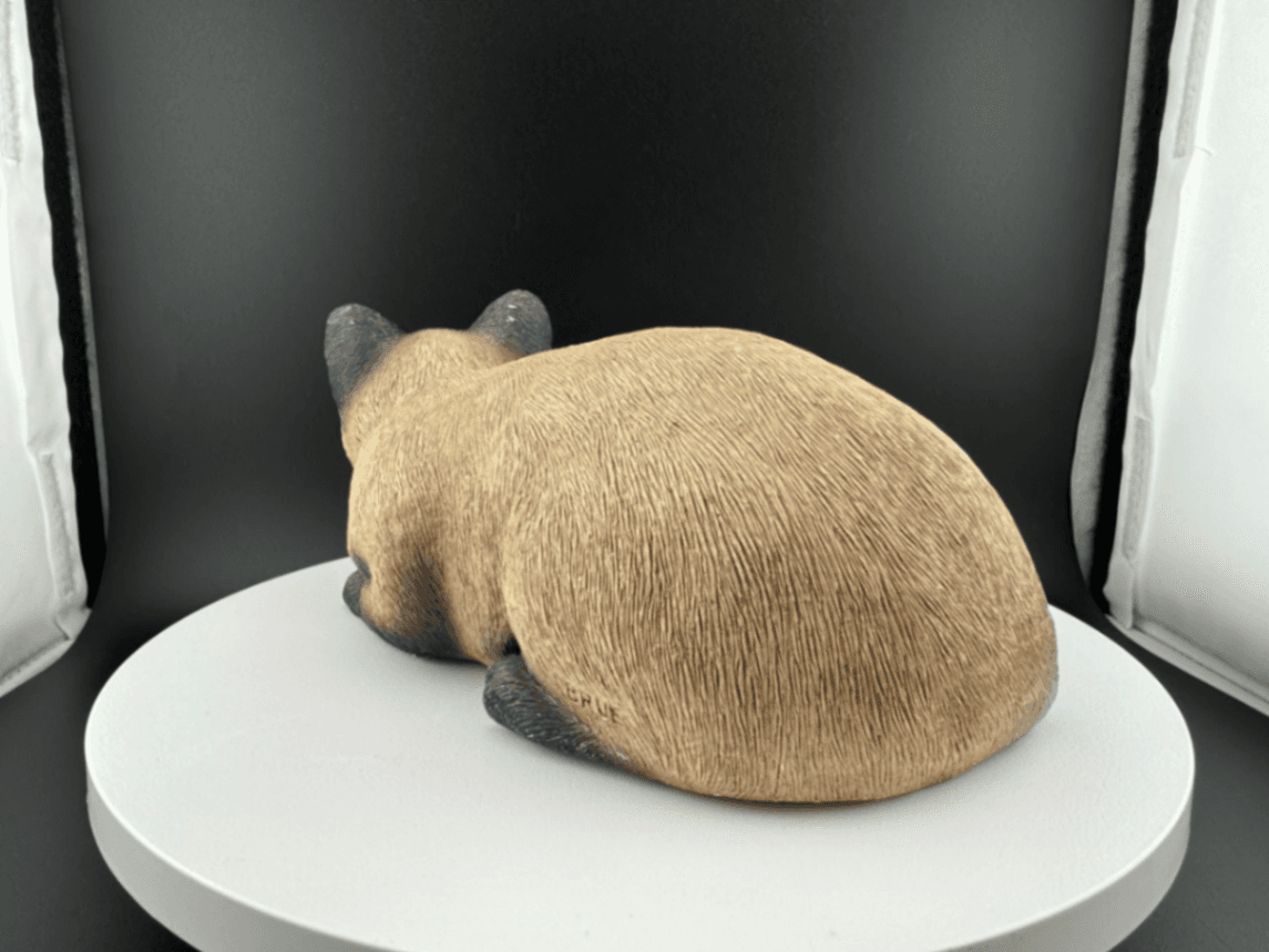 Vintage 1982 Sandcast Siamese Cat Figurine - Thumbnail 5