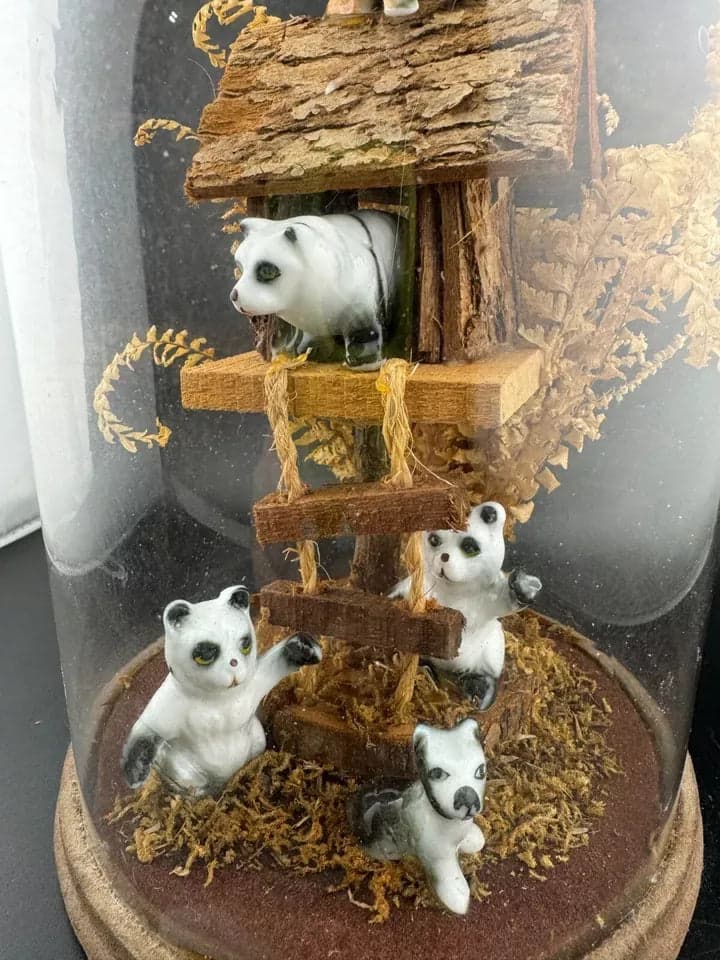 Vintage Kitschy Ceramic Animals Diorama - Thumbnail 8