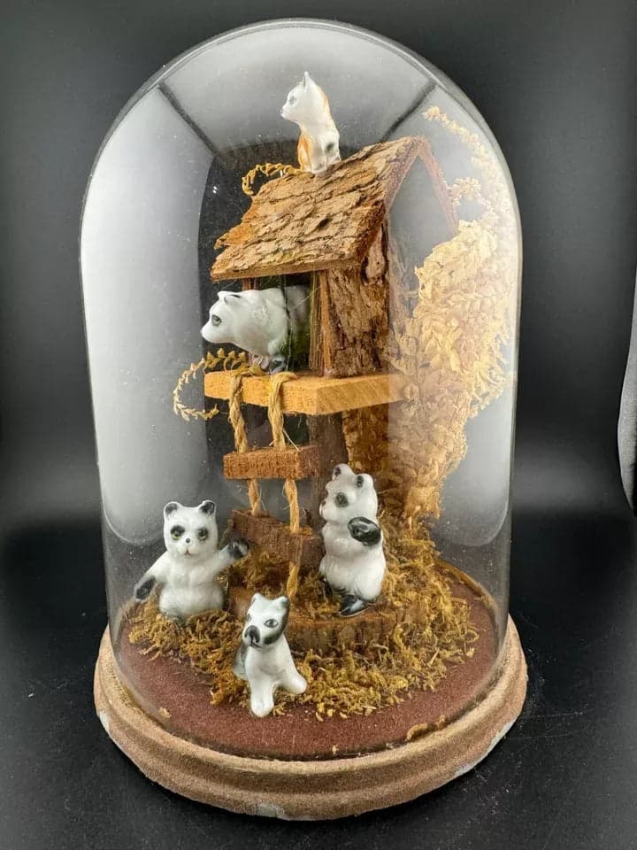Vintage Kitschy Ceramic Animals Diorama - Thumbnail 6