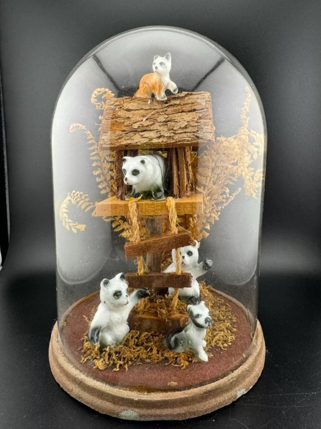 Vintage Kitschy Ceramic Animals Diorama - Image 1