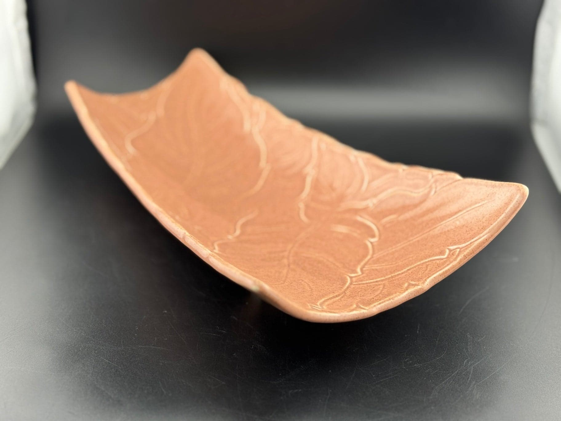 Woodfield Salmon Pink Three Toed Dish - Thumbnail 5