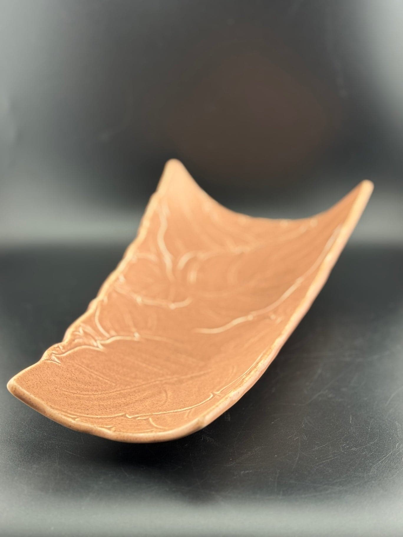 Woodfield Salmon Pink Three Toed Dish - Thumbnail 3