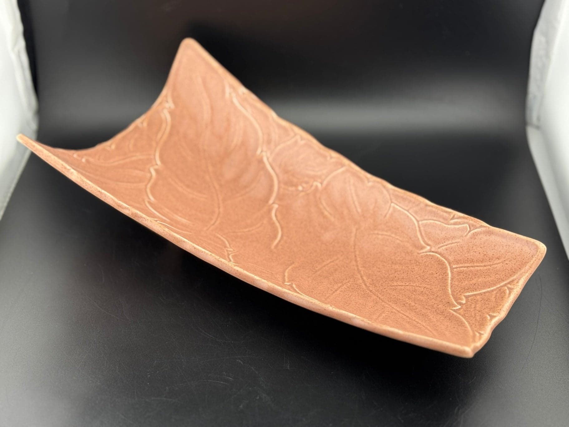 Woodfield Salmon Pink Three Toed Dish - Thumbnail 2