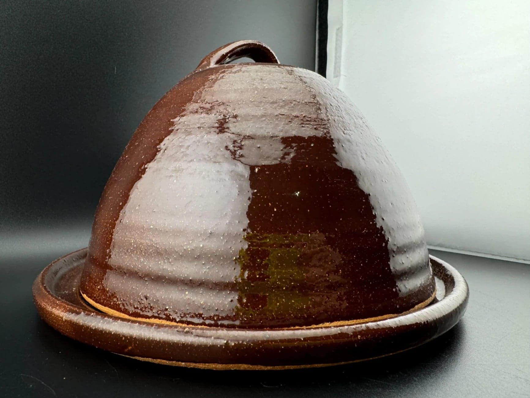 Glazed Pottery, Domed Butter Dish - Thumbnail 8