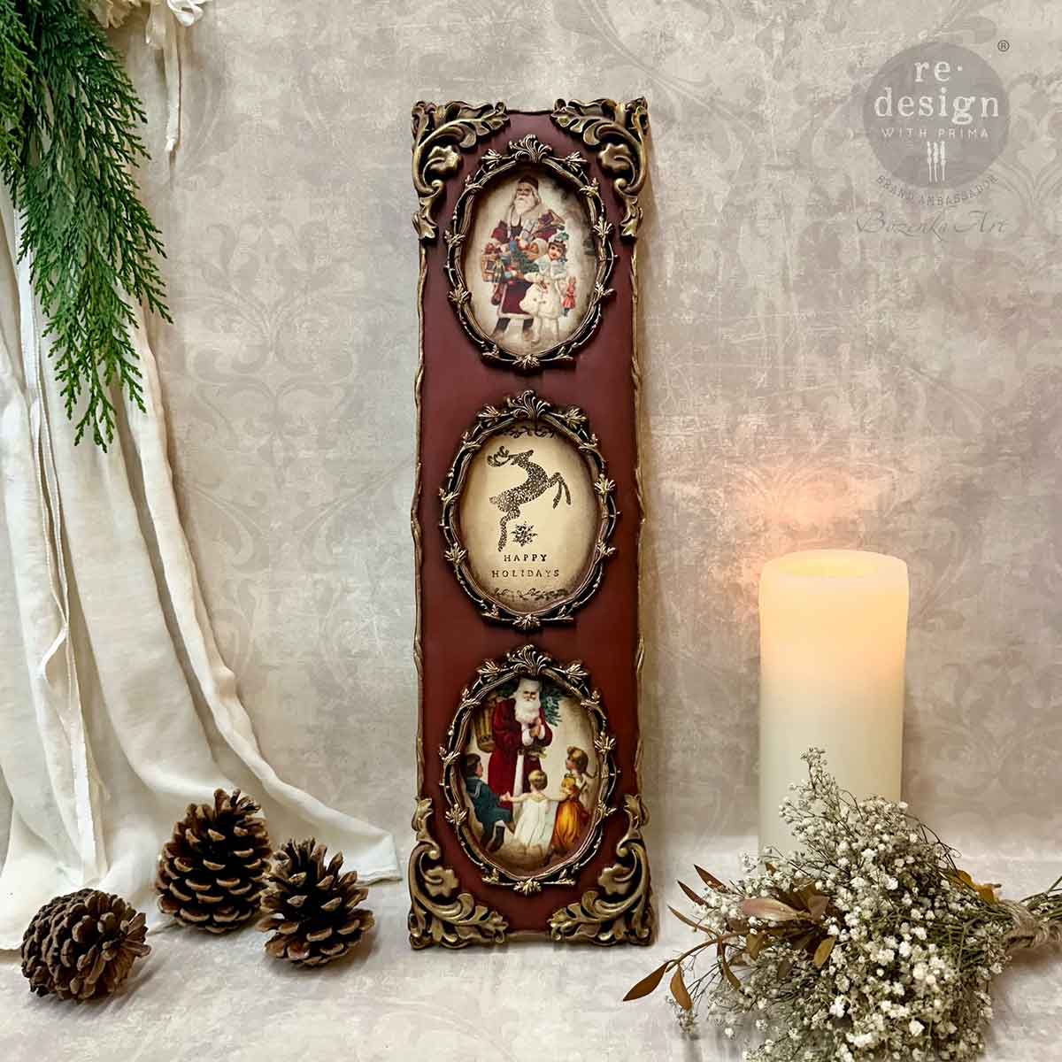 A3 Decoupage Fiber Pack - Santaland Sparkle - Thumbnail 2