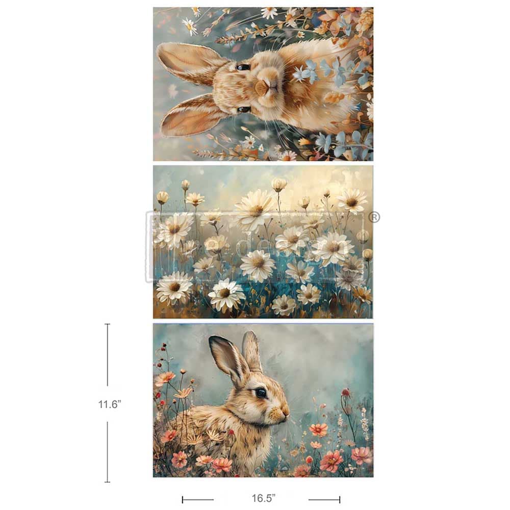 A3 Decoupage Fiber Pack - Garden Bunny Tales - Image 1