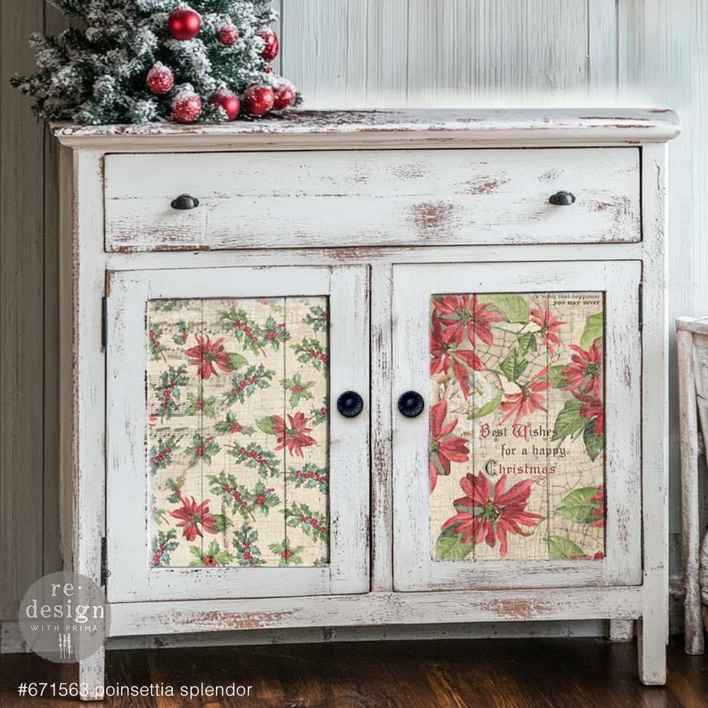 A3 Decoupage Fiber Pack - Poinsettias - Thumbnail 3