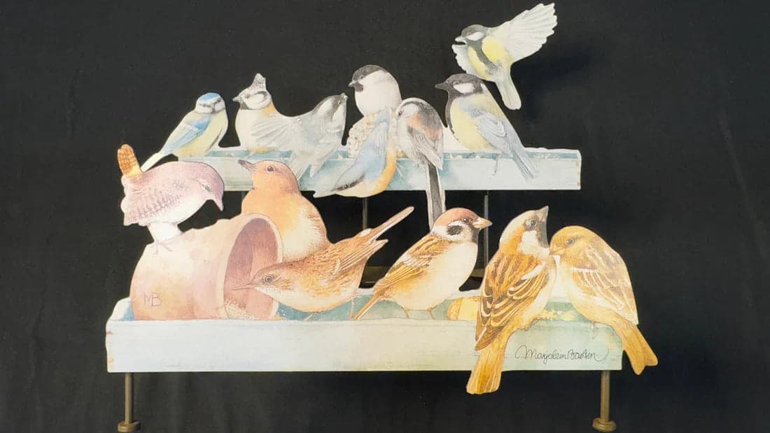 Metal 6 Candle Stand W/Bird Motif - Image 1