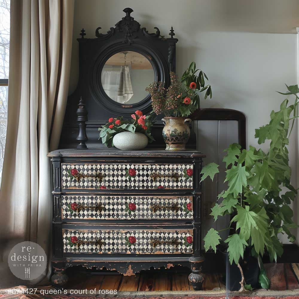 Decoupage Decor Tissue Paper - Queen's Court of Roses - Thumbnail 3