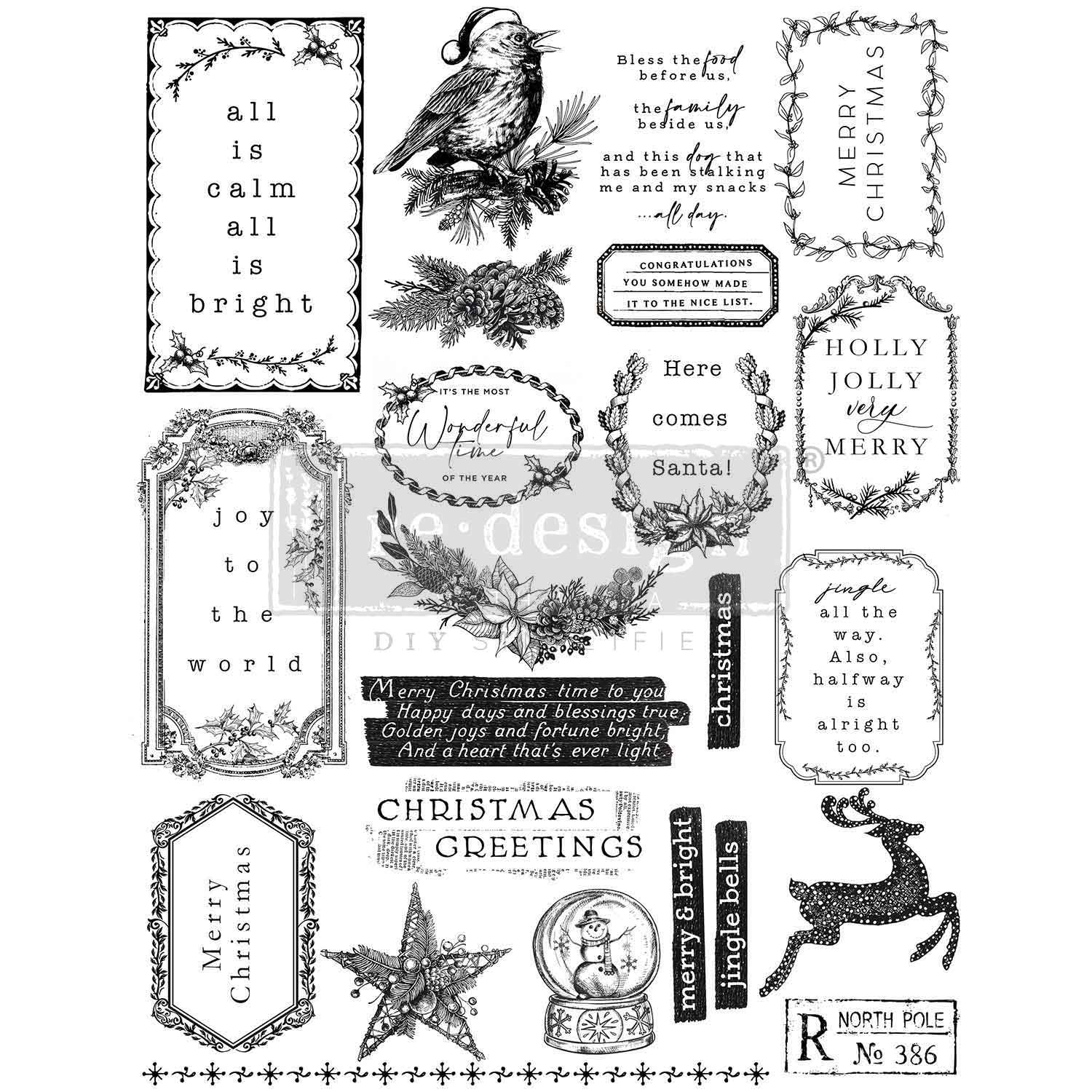 Decor Clear Stamp - Holly Jolly - Image 1