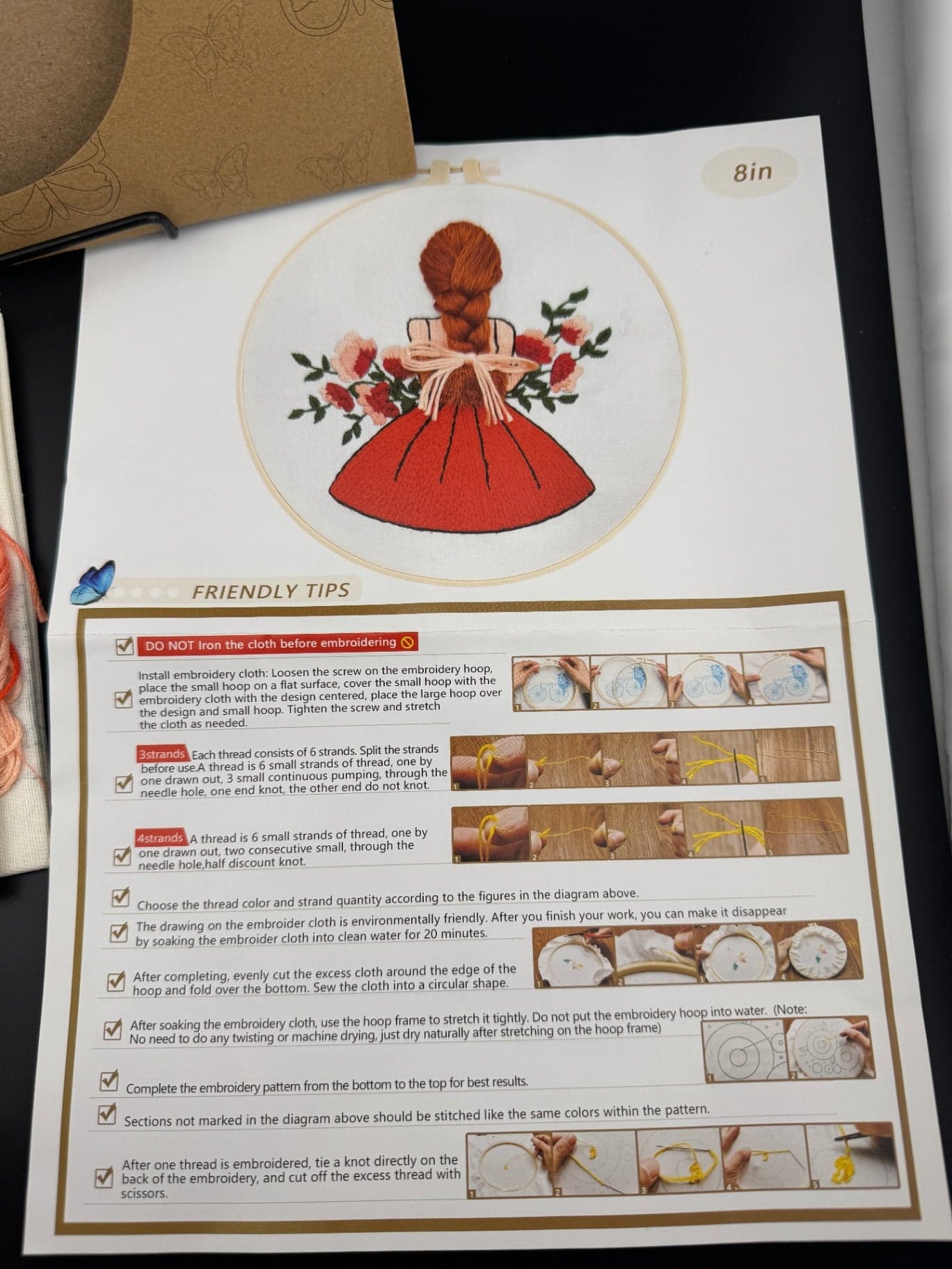 New Redhead in a Red Dress Embroidery Kit - Thumbnail 3