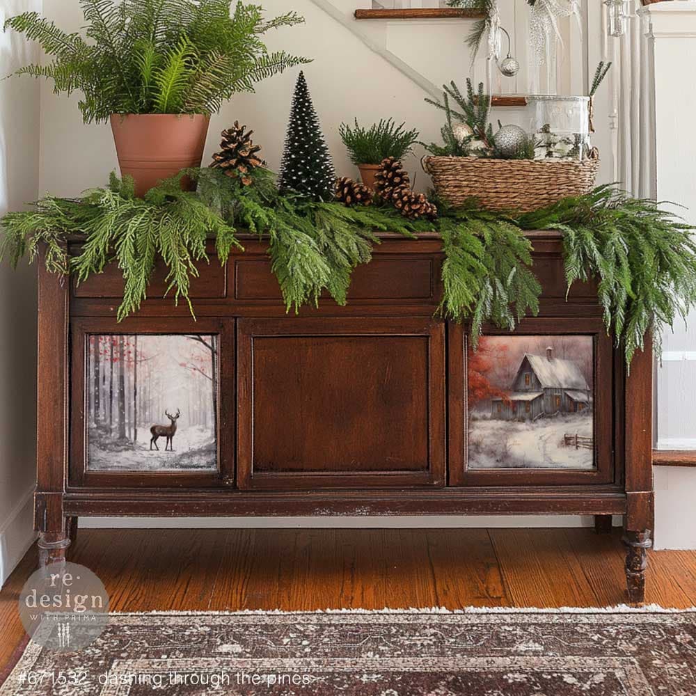 A3 Decoupage Fiber Pack - Dashing Through the Pines - Thumbnail 2