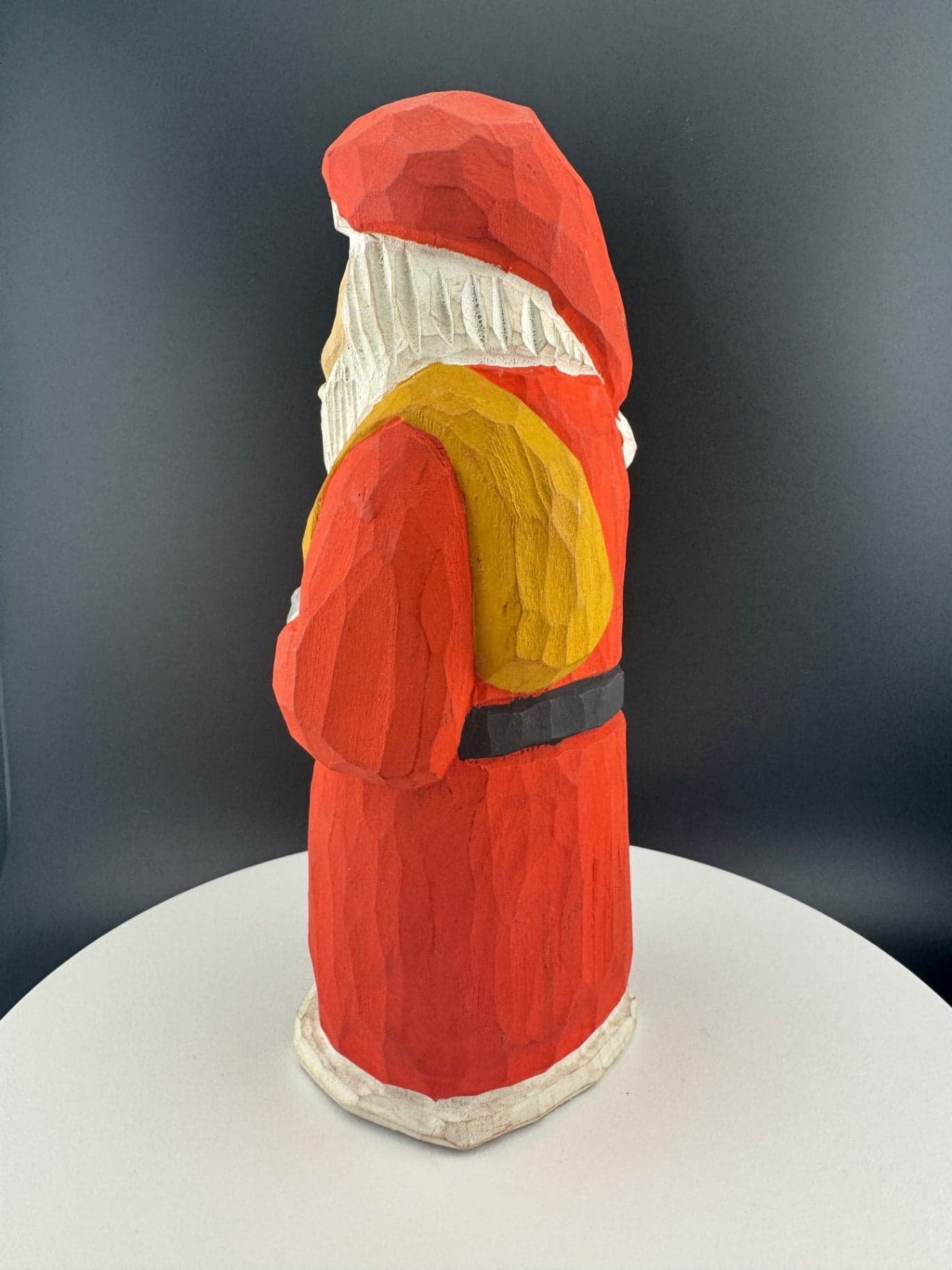 Hand-Carved Folk Santa Claus Statue - Thumbnail 3