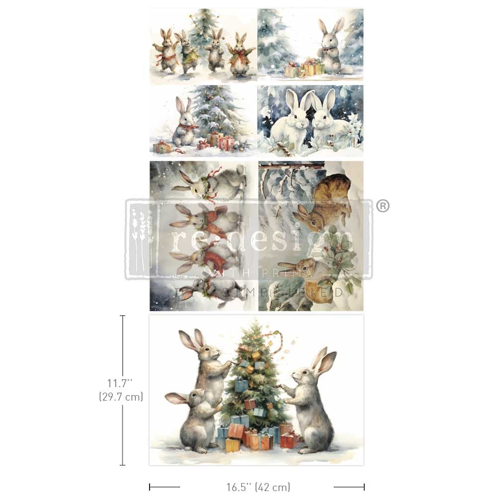 A3 Decoupage Fiber Pack - Bunny Wonderland. - Image 1