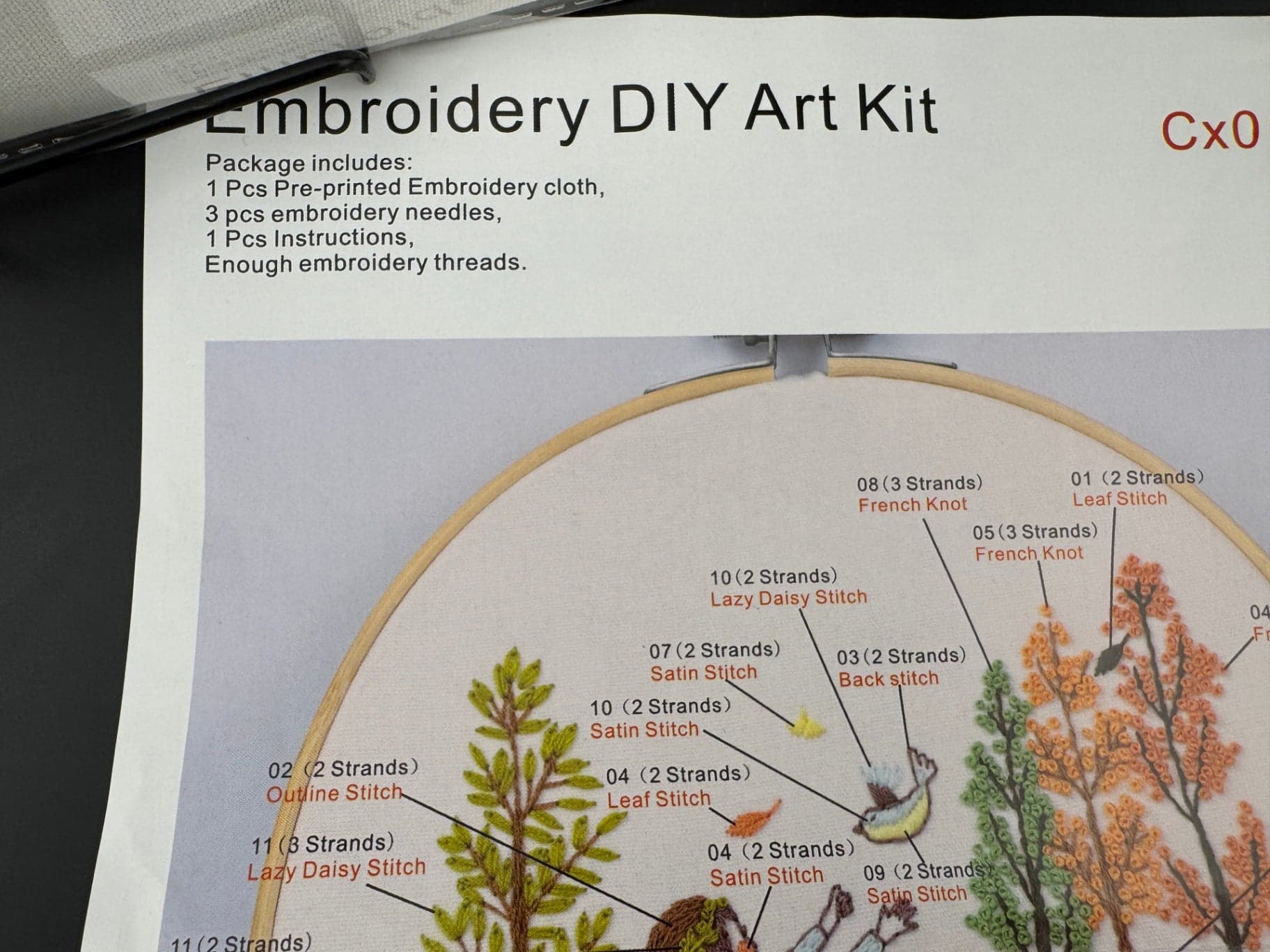 New Little Girl with Bird Embroidery Kit - Cx0187 - Thumbnail 4