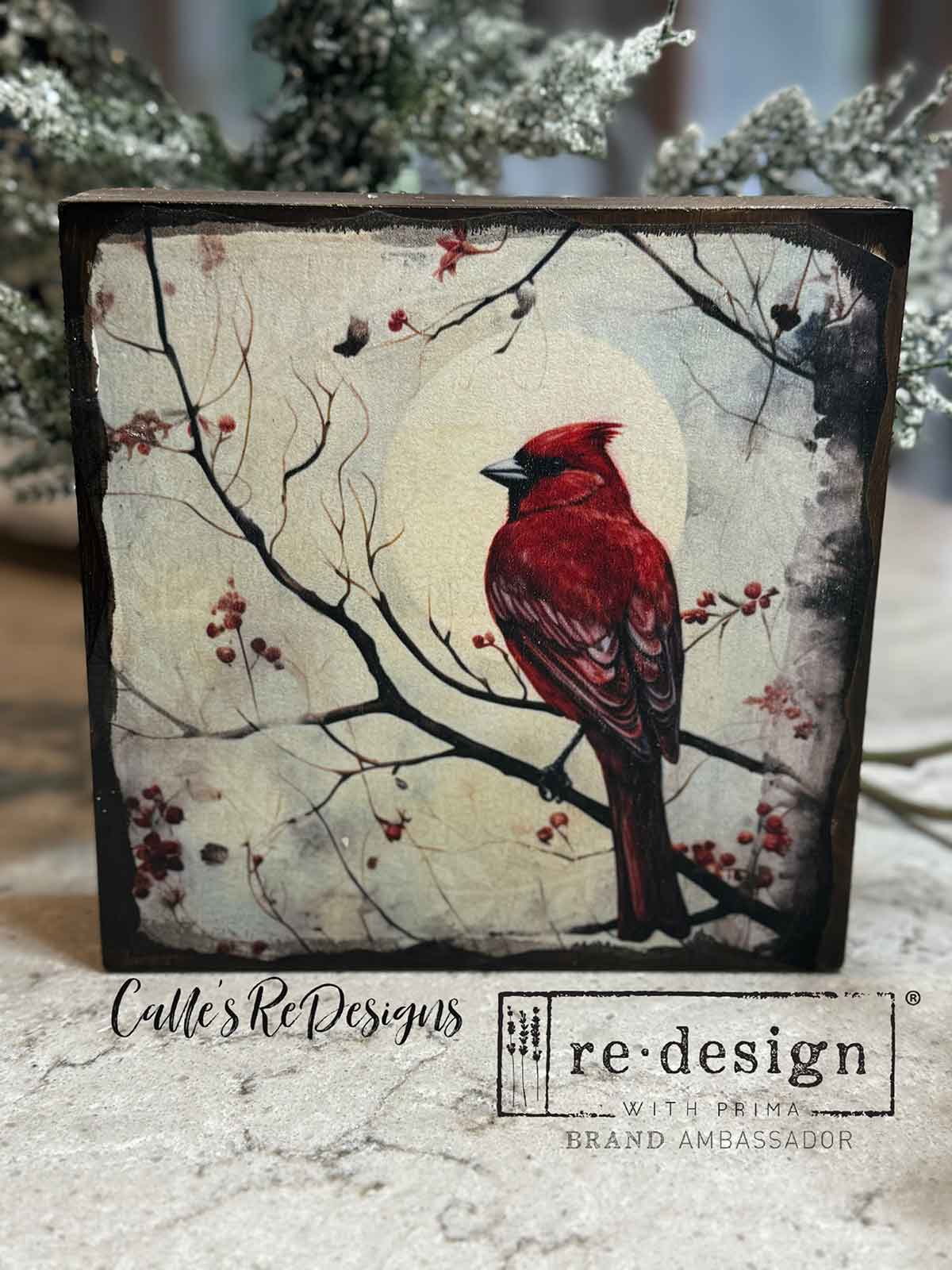 A3 Decoupage Fiber Pack - Festive Cardinal. - Thumbnail 4