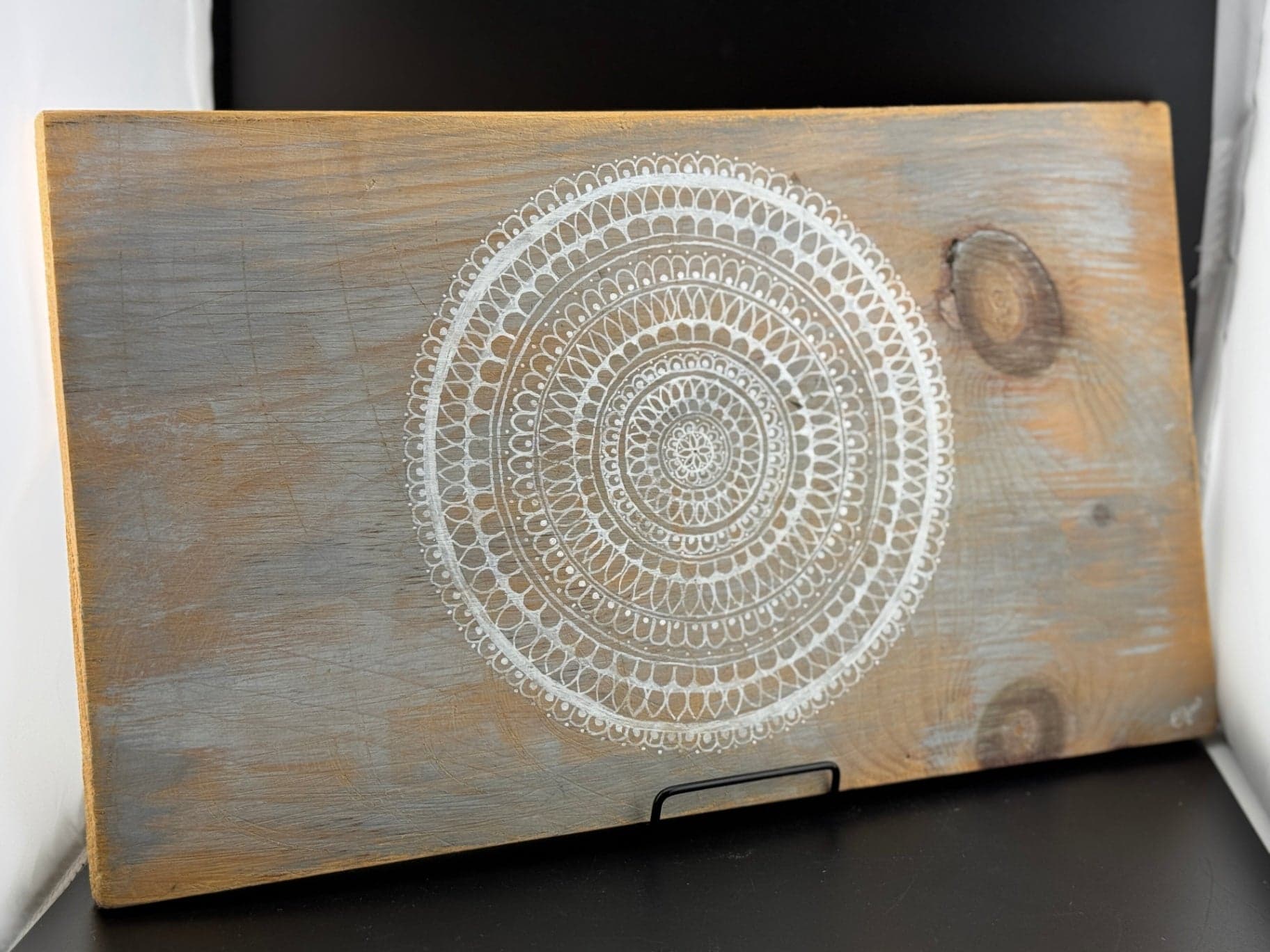 Mandala on Wood Art - Image 1