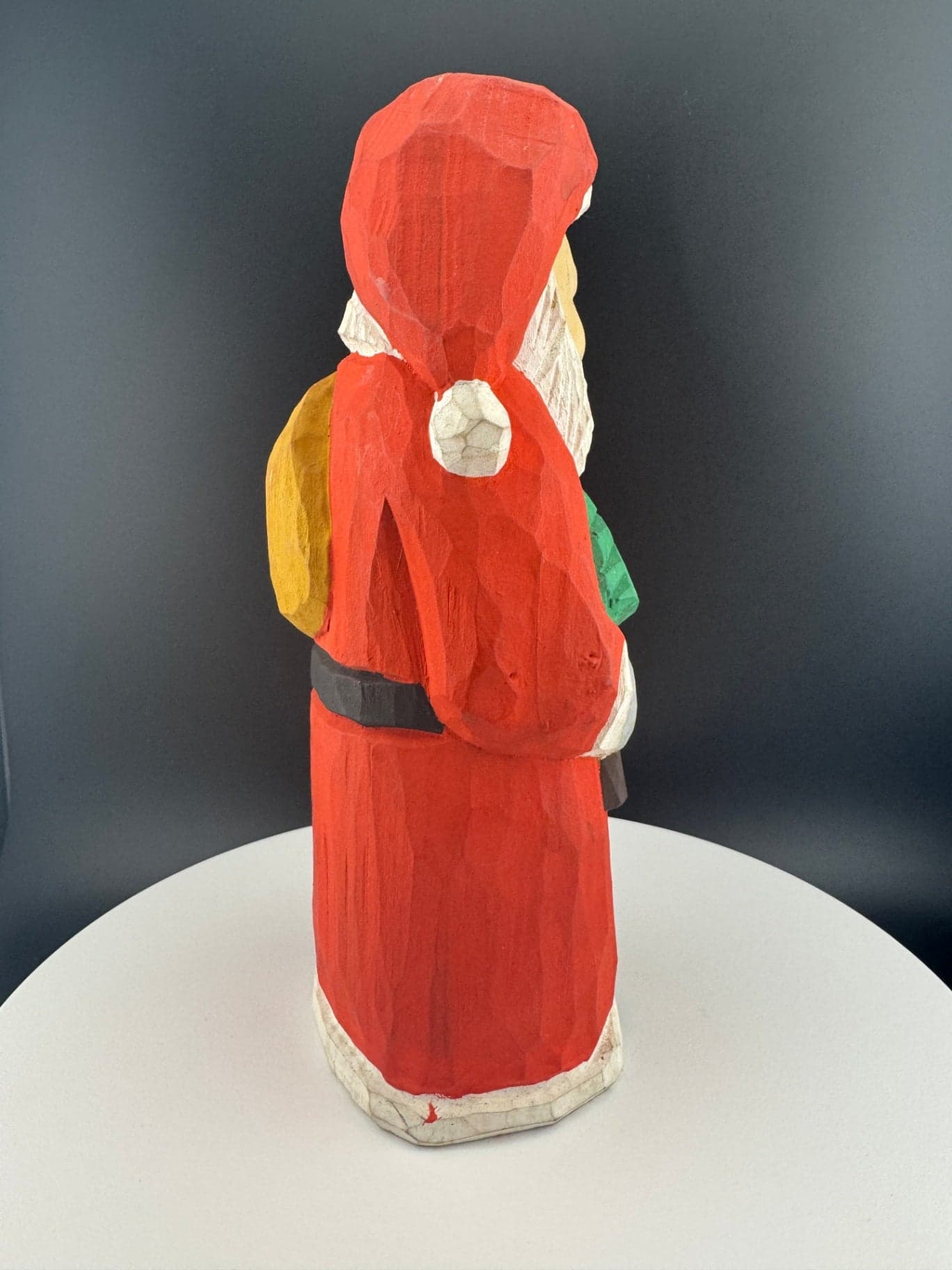 Hand-Carved Folk Santa Claus Statue - Thumbnail 5