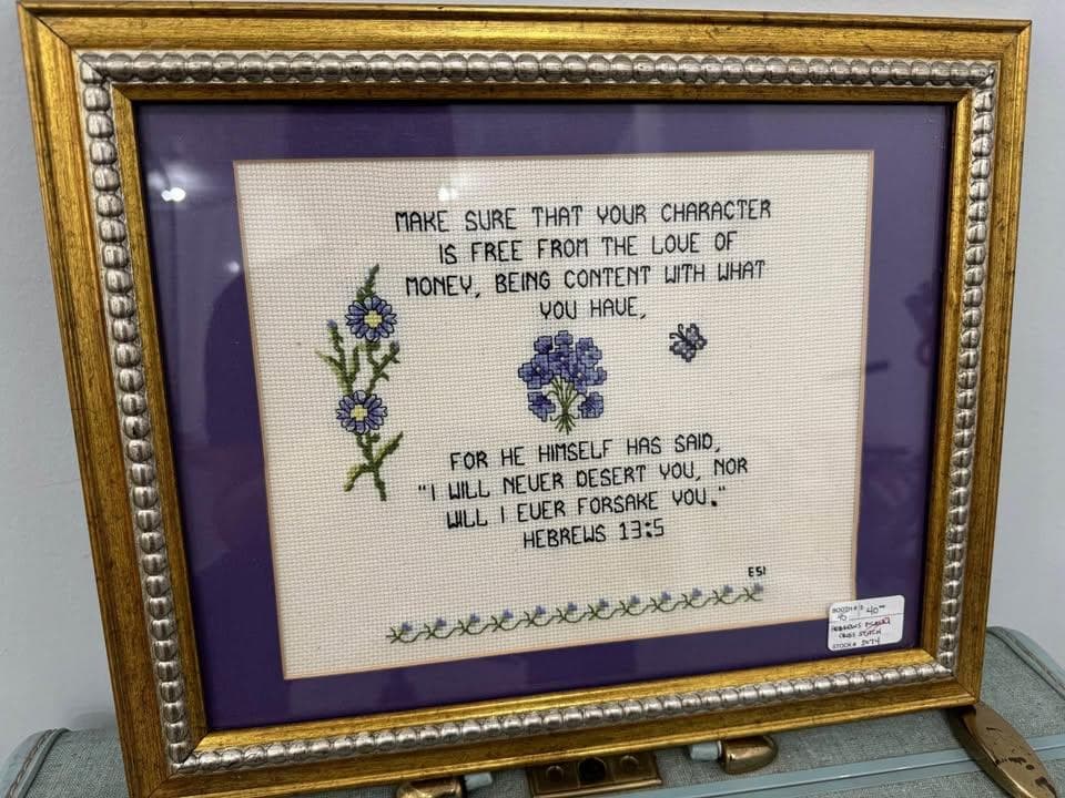 Hebrews 13:5 Cross Stitch - Image 1