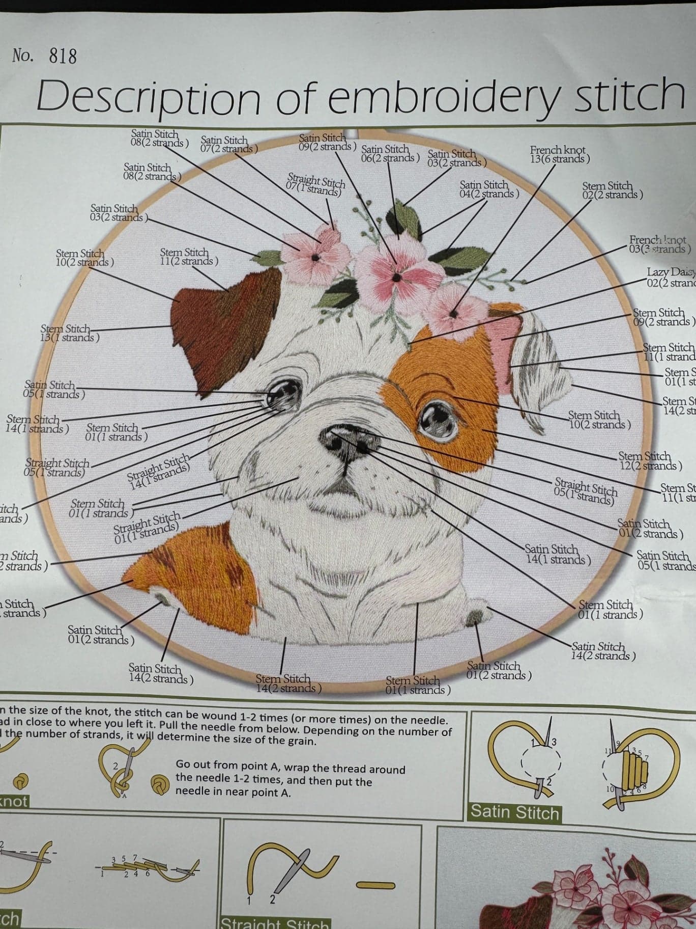 New Dog Embroidery Kit - Bulldog - No. 818 - Thumbnail 2