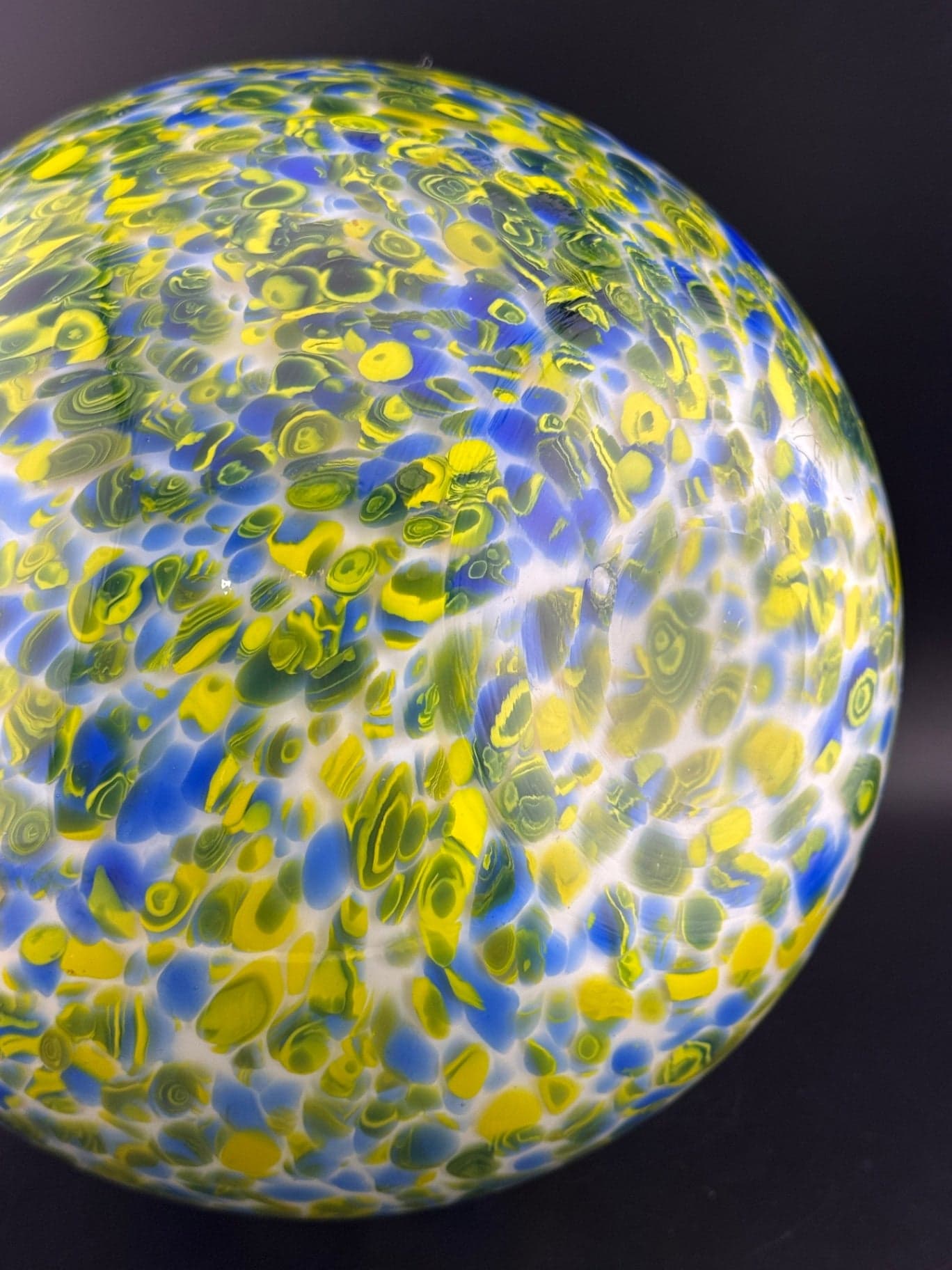 Yellow & Blue Swirl Glass Vase - Thumbnail 5