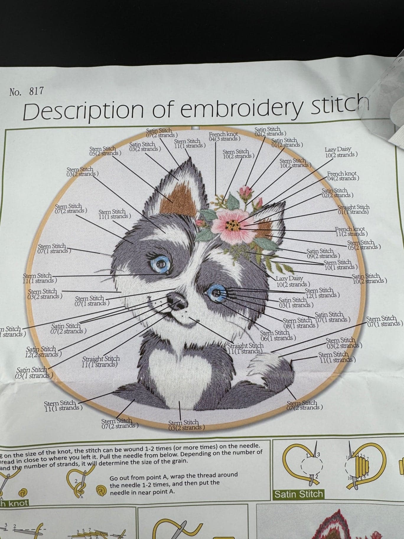 New Dog Embroidery Kit - Husky - No. 817 - Thumbnail 2