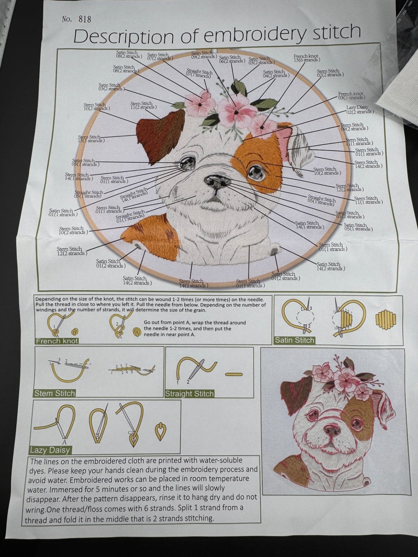 New Dog Embroidery Kit - Bulldog - No. 818 - Image 1