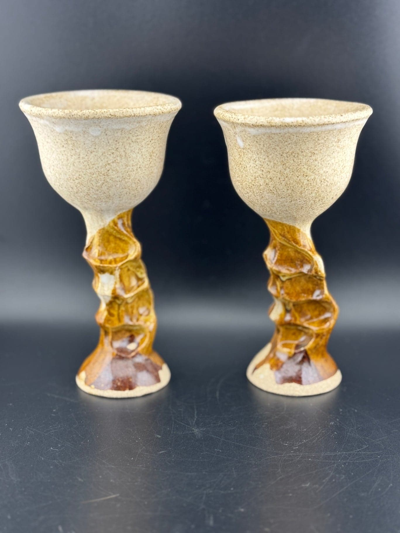 Pottery Wine Goblets - Image 1