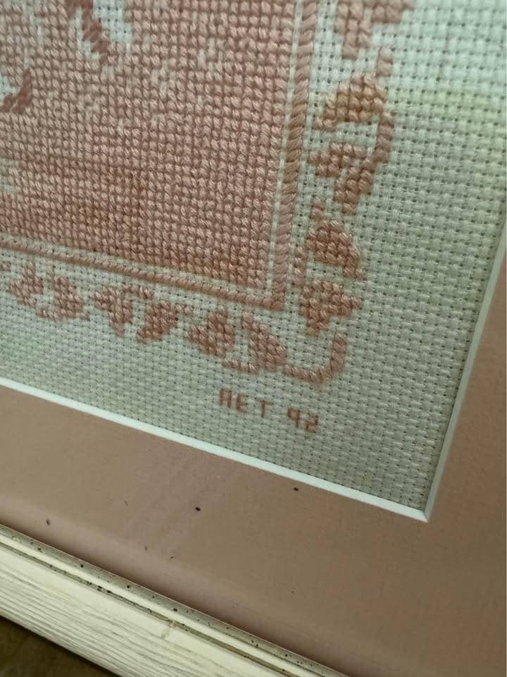 Soft Pink Floral Cross Stitch - Thumbnail 4