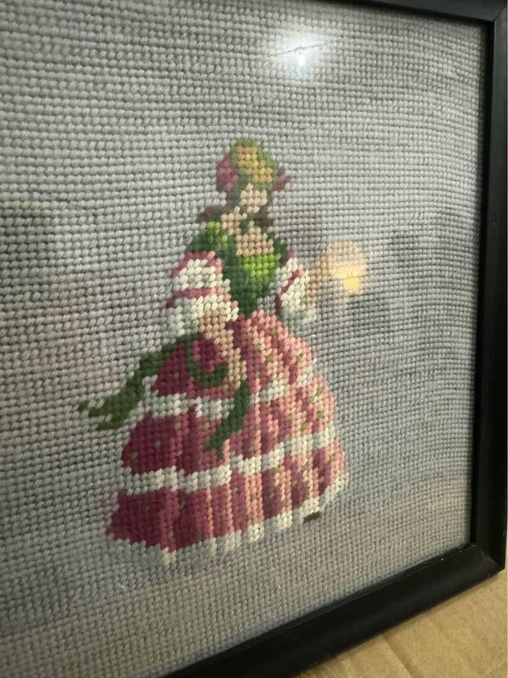 Victorian Woman Crewel - Thumbnail 3