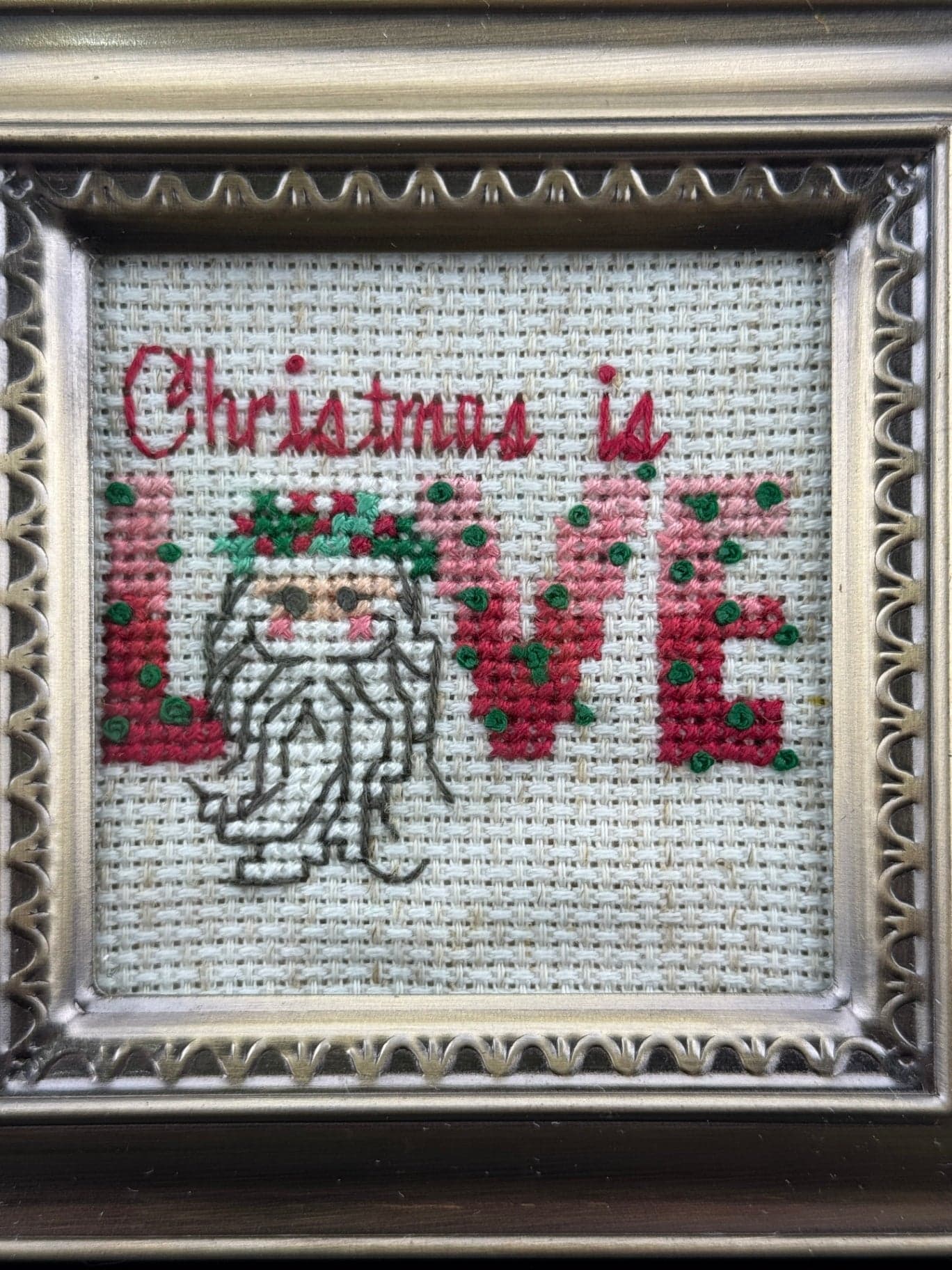 Christmas is Love Mini Framed Cross Stitch - Thumbnail 2