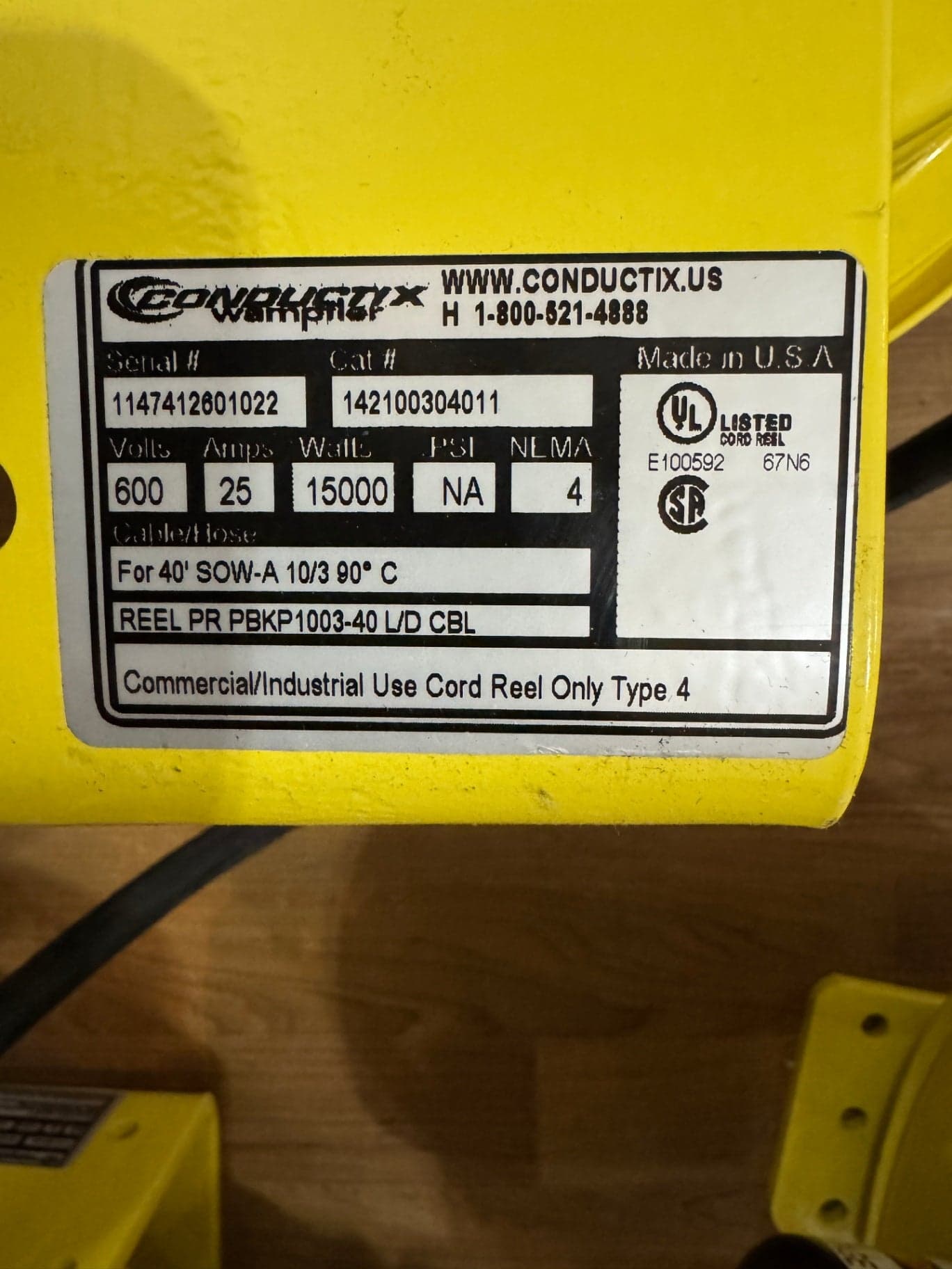 Conductix wampfler Commercial/Industrial Cord Reel - 220 amp - Thumbnail 2