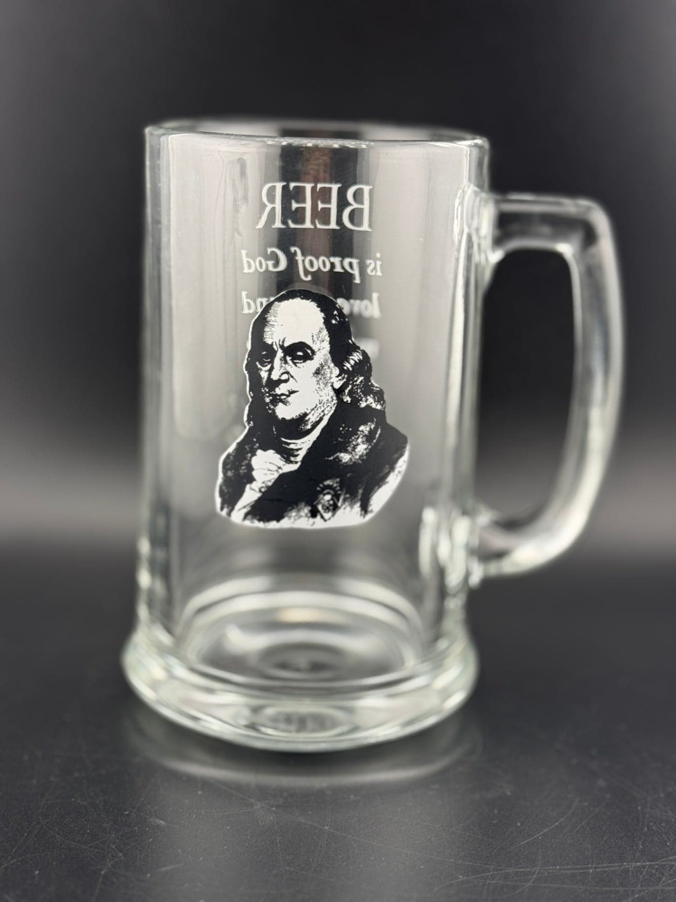 Benjamin Franklin Quote Beer Mug - Image 1