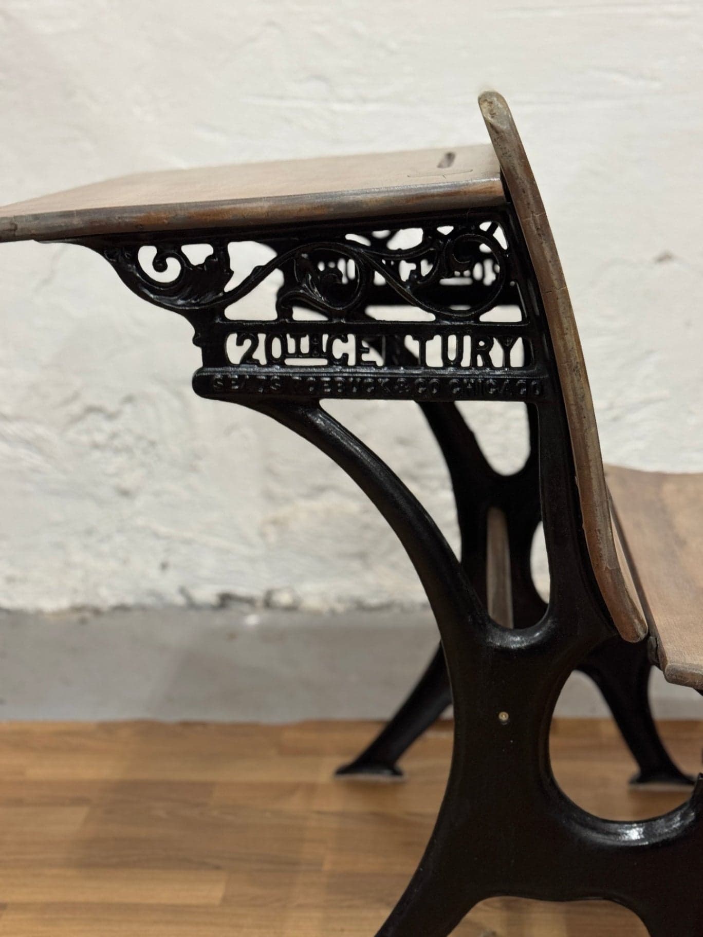 Vintage Wood & Iron School Desk - Thumbnail 3
